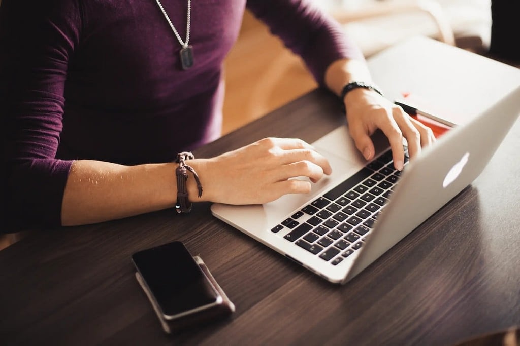 accountant working on laptop