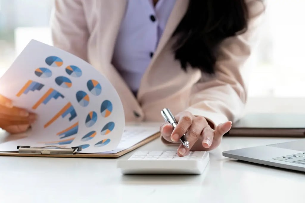 An Accountant calculating