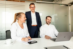 Senior CFO reviewing financial performance and providing strategic oversight.
