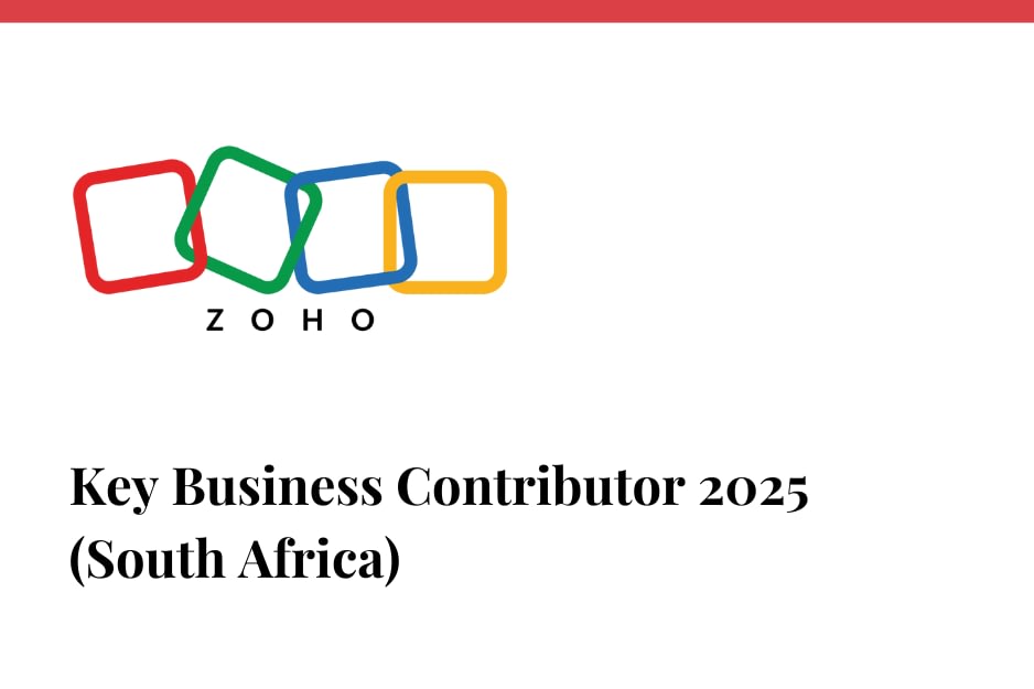 Zoho Key Business Contributor 2025 (South Africa) award badge presented to Outsourced CFO for excellence in business contribution.